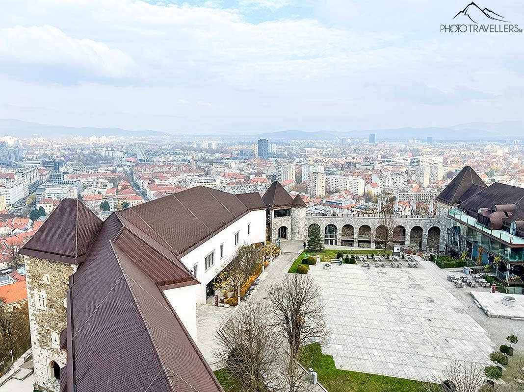 La vue depuis le château de Ljubljana sur Ljubljana