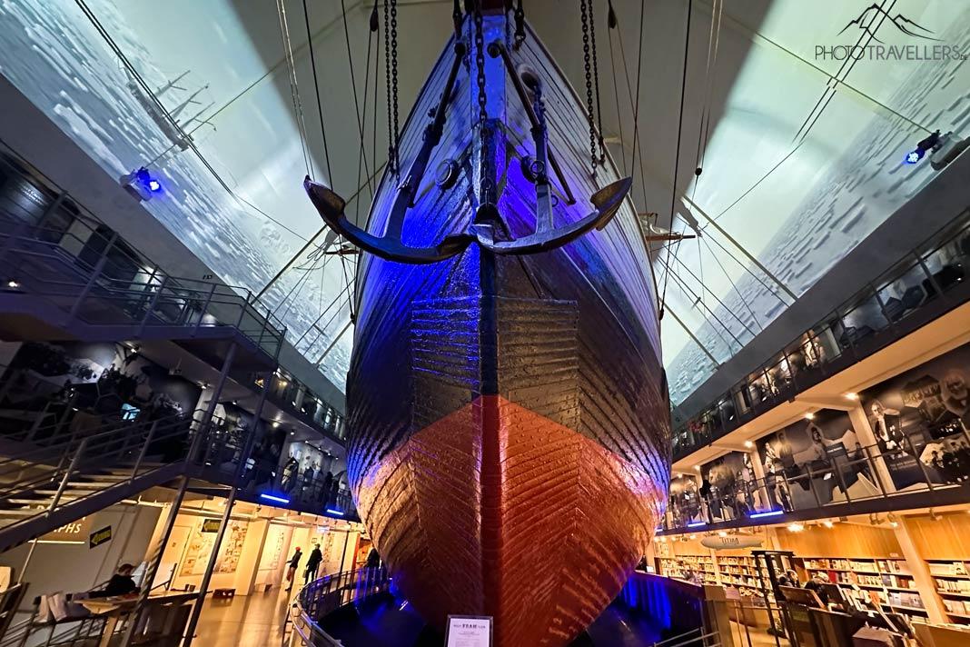 El casco de la Fram en el Museo del Barco Polar en Oslo