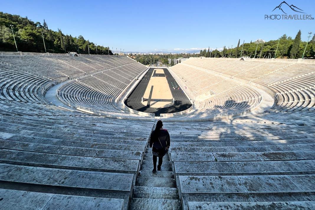 Bloguera de viajes Biggi Bauer en el Estadio Panatenaico de Atenas