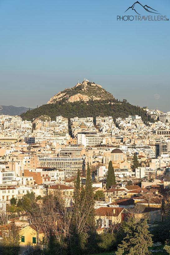 La vista del monte Lykavittos de Atenas