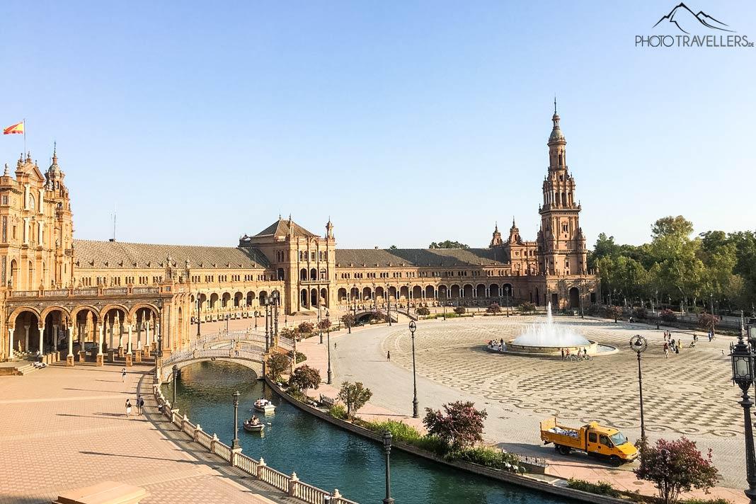 Vista desde arriba de la Plaza de España en Sevilla