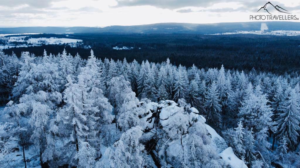 Caminhada no inverno no Prinzenfelsen