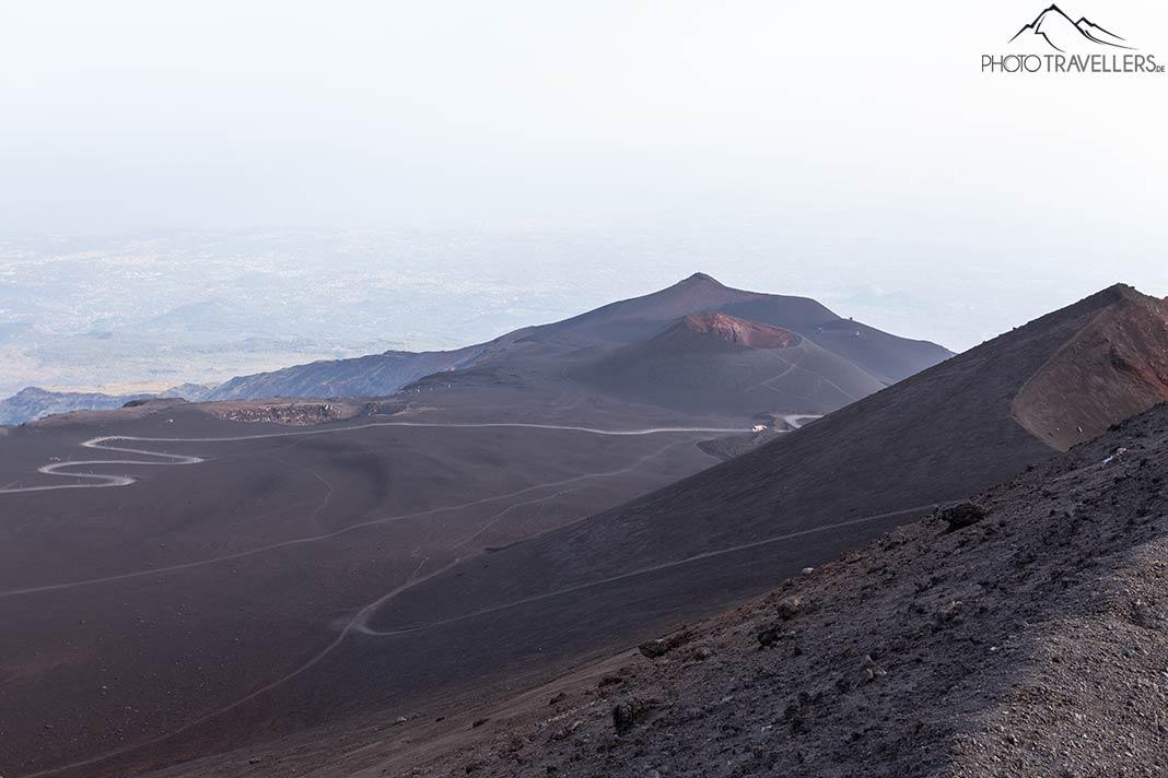 A vista do Etna em direção ao mar