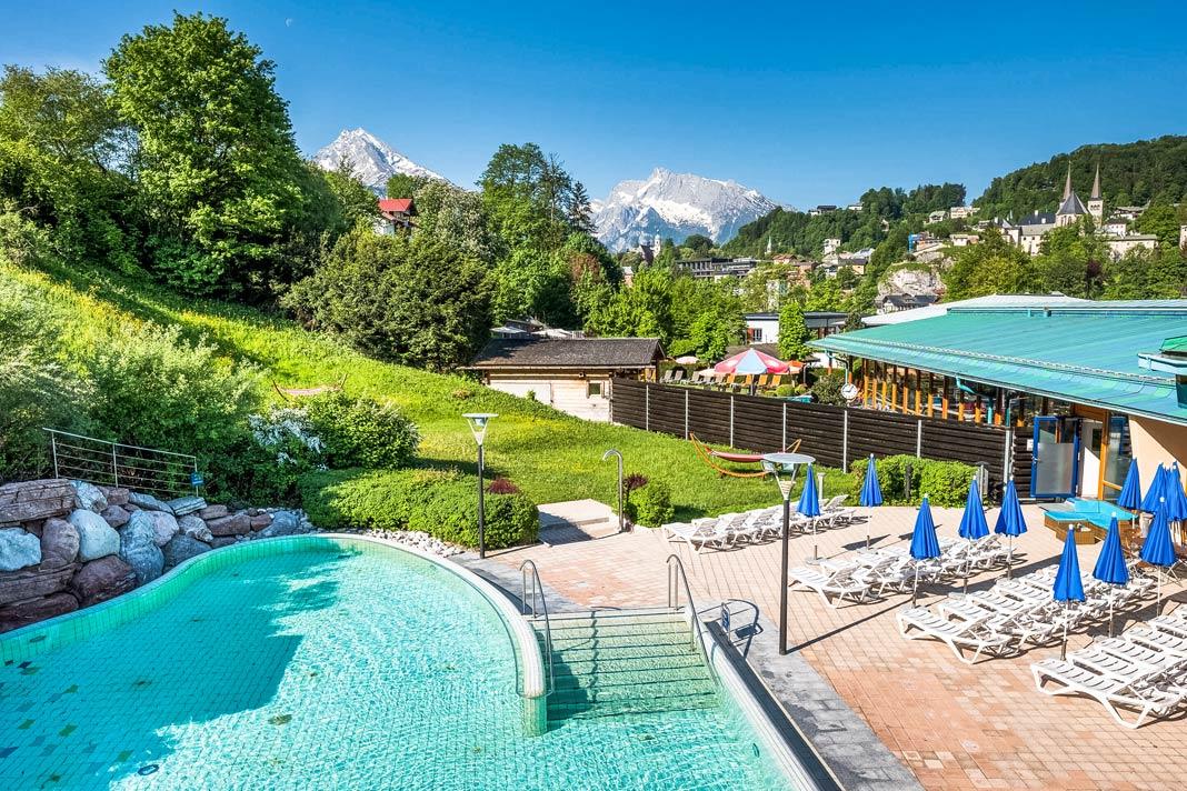La piscina de sal en la Watzmann Therme