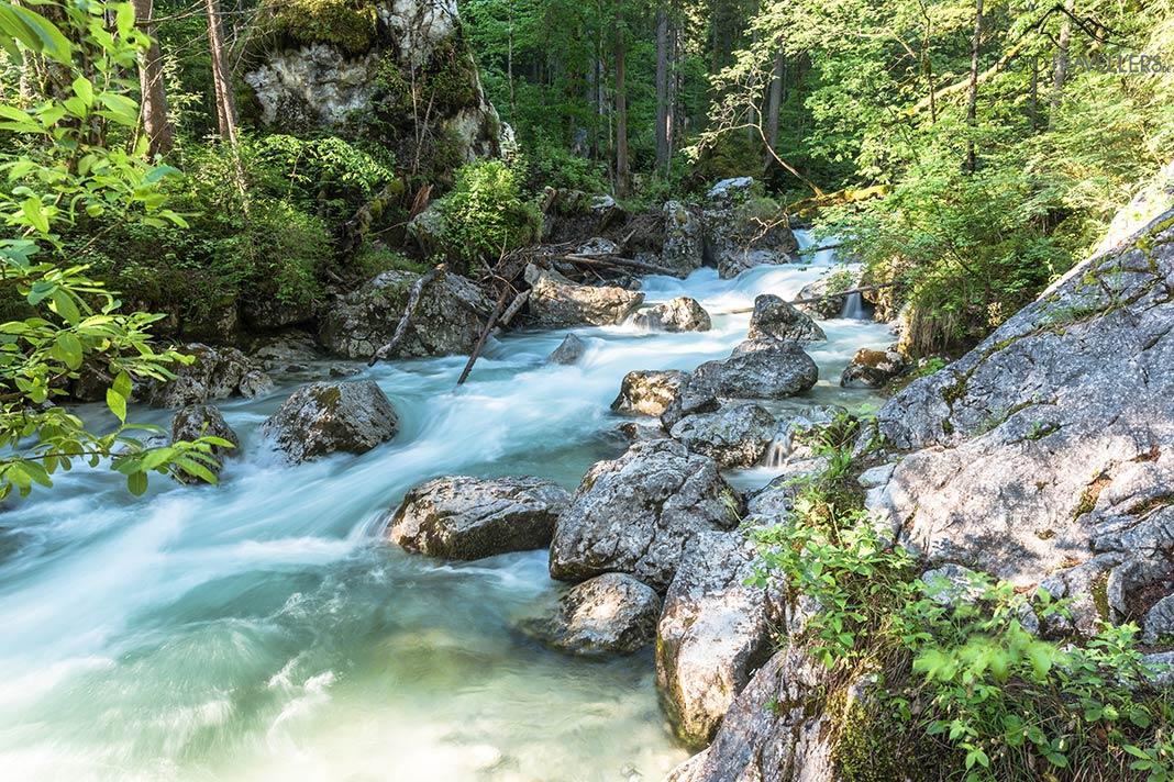 Un arroyo en el Bosque Encantado en la región de Berchtesgaden