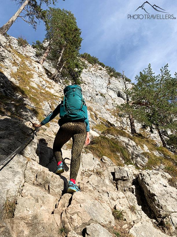 Biggi sur le via ferrata vers le Kofel