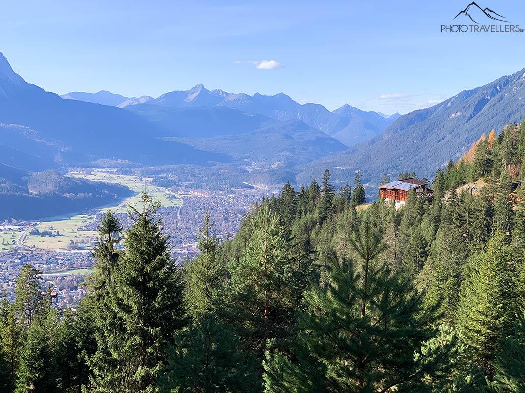 Vue sur la station intermédiaire de la Wankbahn