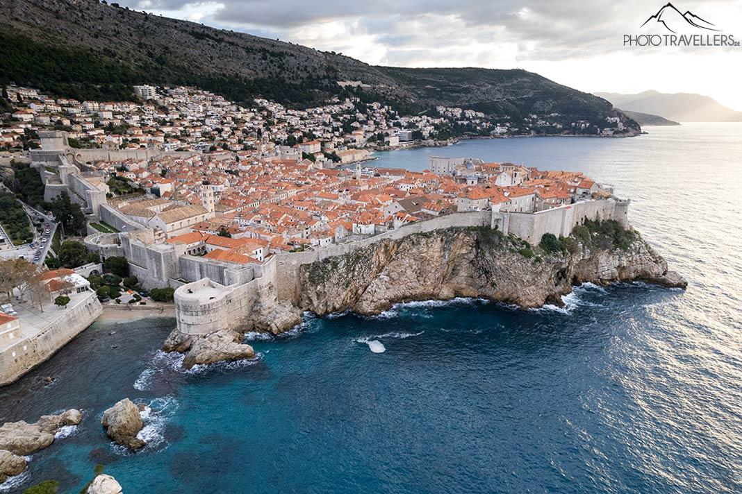 Dubrovnik vu du ciel le matin