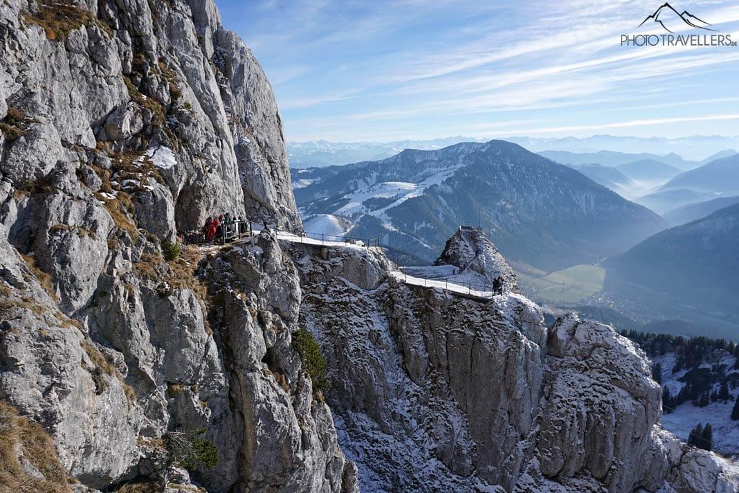 A vista de cima para a trilha que leva ao Wendelstein