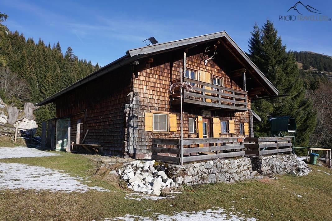 A Sigl-Alm, uma rústica cabana de madeira abaixo do Wendelstein