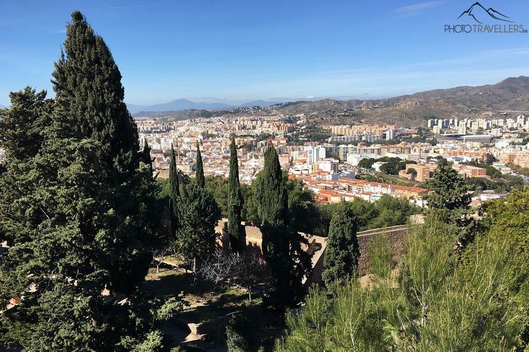 La vue depuis la forteresse Castillo de Gibralfaro sur Malaga