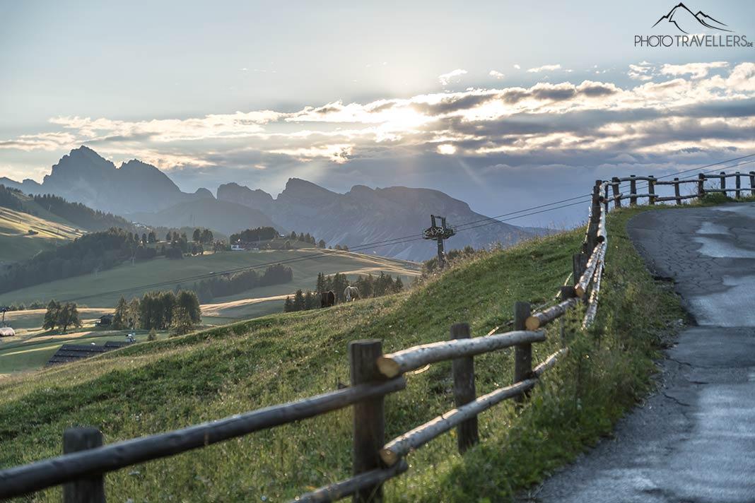 Vue au-dessus de l'Alpe de Siusi
