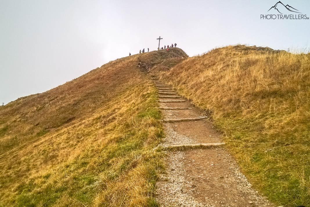 Les derniers mètres vers le sommet de la Rotwand