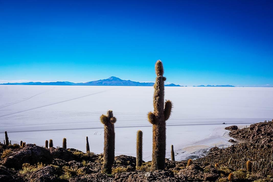 O Salar de Uyuni, o maior lago salgado do mundo na Bolívia