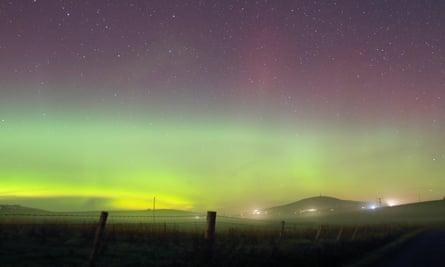 The northern lights over Shetland.