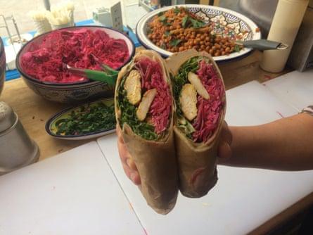 A middle eastern wrap from Los Moros, York