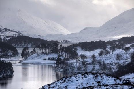 Snowy Glenn Affric in the midst of winter