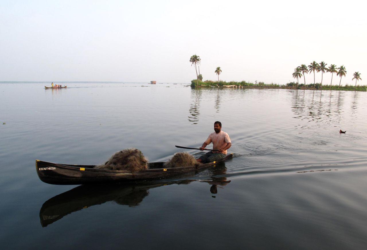 Enjoy a picturesque trip on Kerala's backwaters.