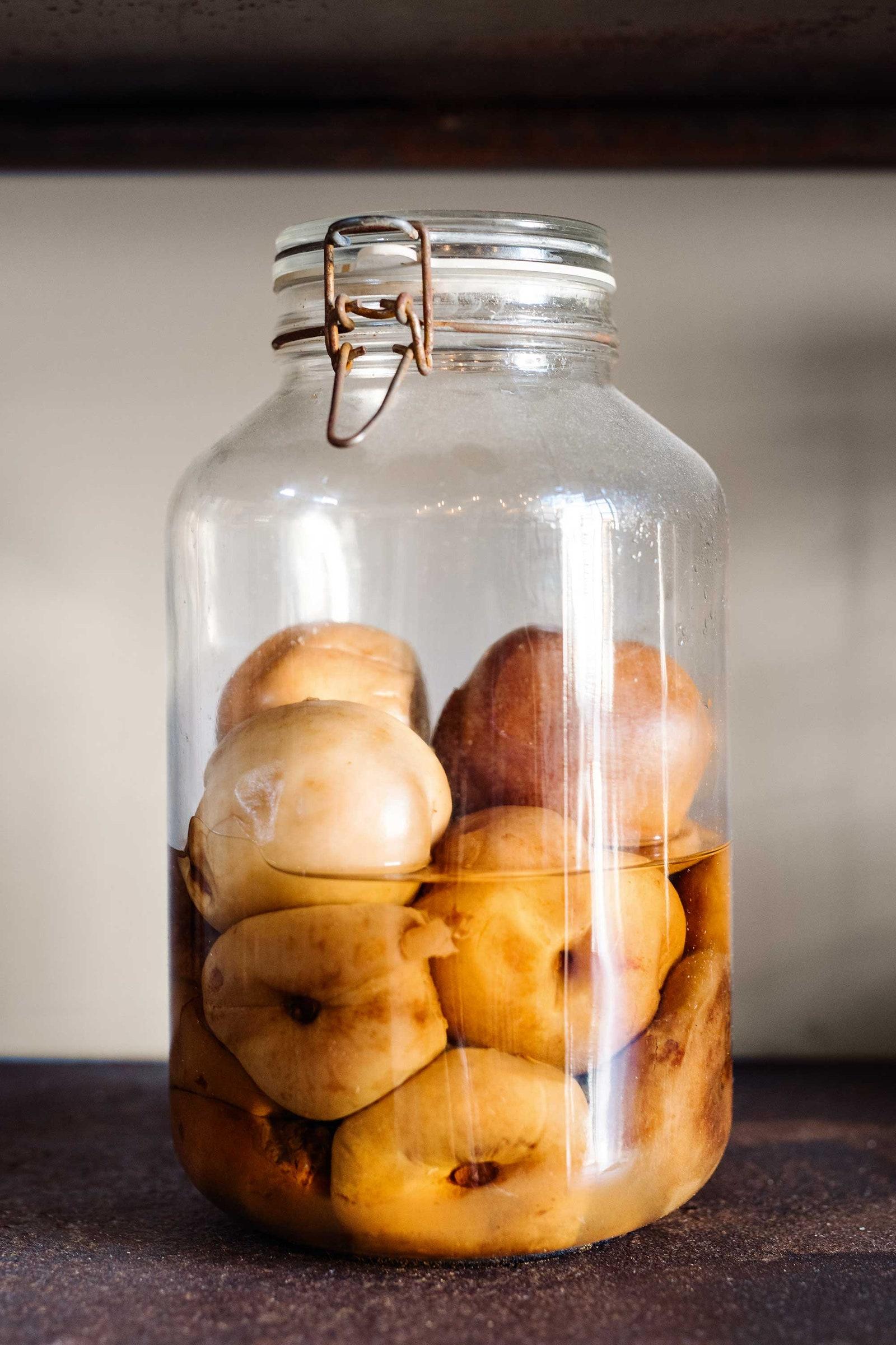 Preserved peaches at Brut