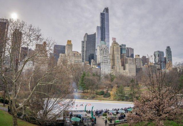 New York Manhattan Eislaufbahn Schlittschuh Central Park